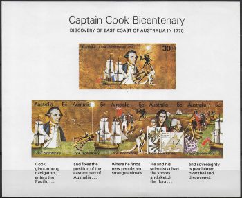 1970 Australia Captain Cook bicentenary MNH SG. n. MS 465