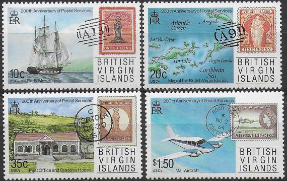 1987 British Virgin Islands Postal services 4v. MNH SG. n. 662/65