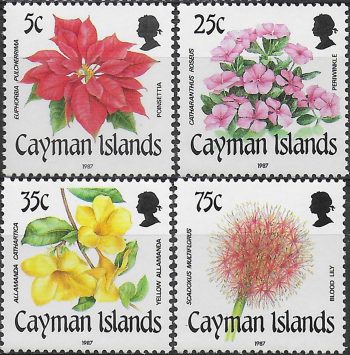 1987 Cayman Islands flowers 4v. MNH SG. n. 659/662