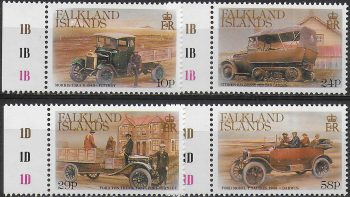 1988 Falkland Islands early vehicles 4v. MNH SG n. 555/558