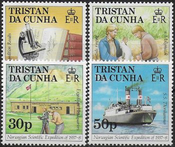 1987 Tristan da Cunha Norwegian Scientific Expedition 4v. MNH SG. n. 434/37