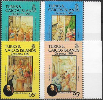 1987 Turks and Caicos Islands Christmas 4v. MNH SG. n. 897/900