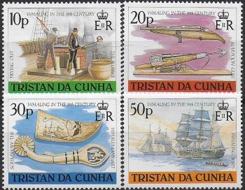 1988 Tristan da Cunha whaling 4v. MNH SG. n. 452/55