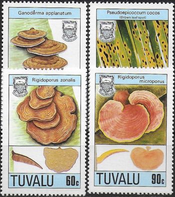 1988 Tuvalu mushrooms 4v. MNH SG. n. 530/33