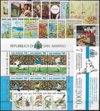 1990 San Marino complete year 23v. + 1MS + 1Booklet MNH