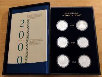 1998-2000 Italia Verso il 2000 6 coins in silver Proof