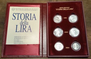 1999-2001 Italia Storia della Lira 6 coins in silver FDC-BU