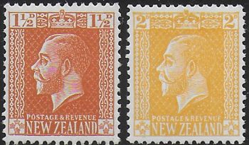 1926-30 New Zealand Giorge V 2v. MNH SG n. 450/51