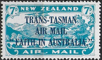1934 New Zealand airmail TRANS-TASMAN 1v. MNH SG n. 554