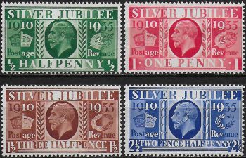 1935 Great Britain Silver Jubilee 4v. MNH SG n. 453/56