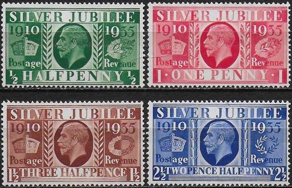 1935 Great Britain Silver Jubilee 4v. MNH SG n. 453/56