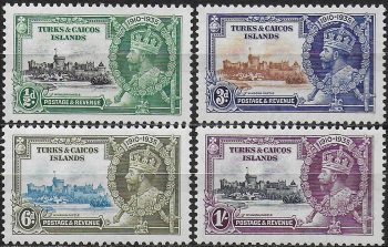 1935 Turks and Caicos Silver Jubilee 4v. MNH SG n. 187/90