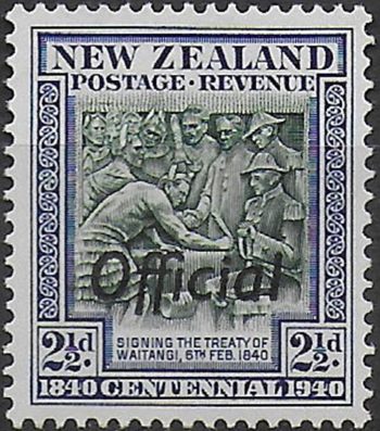 1940 New Zealand 2½d. Official ff joined MNH SG n. O145a