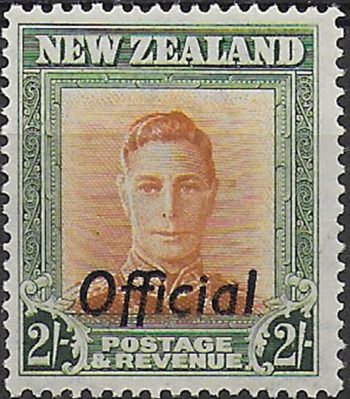1947 New Zealand 2s. George VI Official MNH SG n. O158a