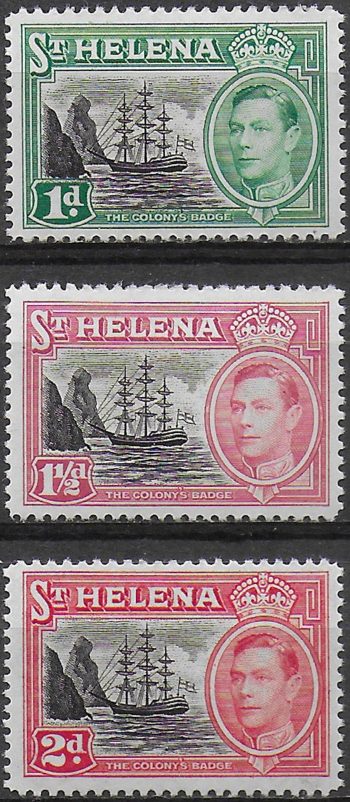 1949 St Helena George VI new values 3v. MNH SG n. 149/51