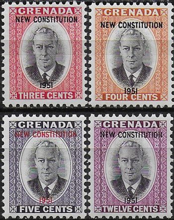 1951 Grenada New Constitution 4v. MNH SG n. 187/90