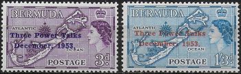1953 Bermuda Three Power Talks 2v. MNH SG n. 152/53