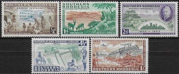 1953 Southern Rhodesia Cecil Rhodes 5v. MNH SG n. 71/75