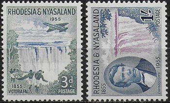 1955 Rhodesia and Nyasaland Victoria Falls 2v. MNH SG n. 16/17