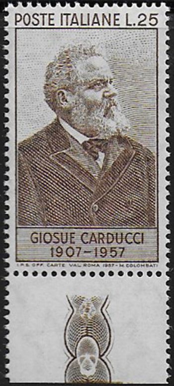 1957 Italia Carducci 65D 1v. MNH Sassone n. 819