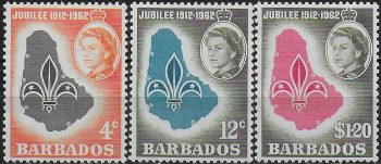 1962 Barbados Boy Scout Association 3v. MNH SG n. 309/11