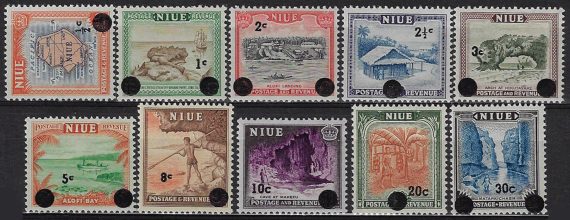 1967 Niue New currency 10v. MNH SG n. 125/34