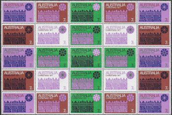 1971 Australia Christmas block of 25v. MNH Michel. n. 479/85