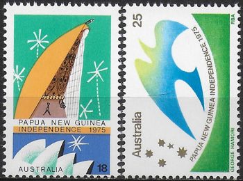 1975 Australia Independence of Papua New Guinea 2v. MNH SG. n. 610/611