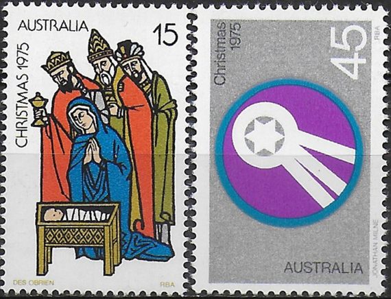 1975 Australia Christmas 2v. MNH SG. n. 612/613