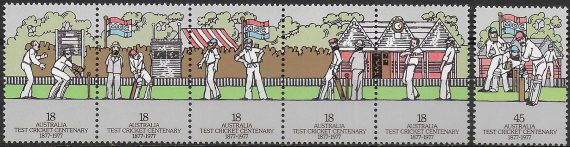 1977 Australia Cricket 6v. MNH SG. n. 647/52