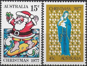 1977 Australia Christmas 2v. MNH SG. n. 655/56