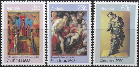 1980 Australia Christmas 3v. MNH SG. n. 758/60