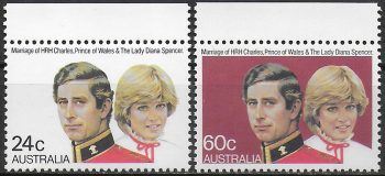 1981 Australia Royal wedding 2v. MNH Michel. n. 760/61
