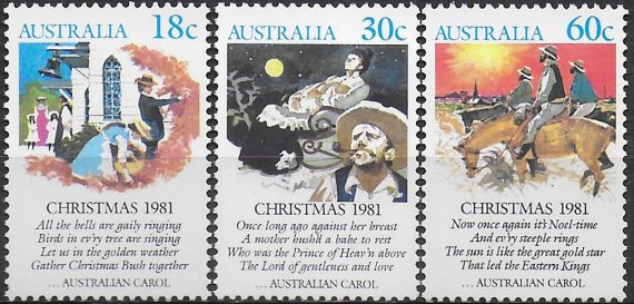 1981 Australia Christmas 3v. MNH SG. n. 828/30