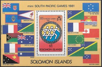 1981 Solomon Islands mini South Pacific Games MNH SG n. MS 444