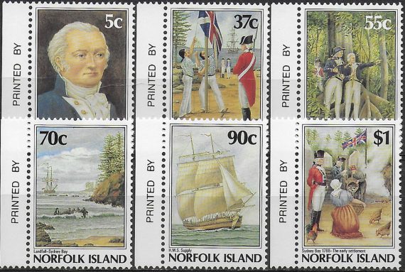 1988 Norfolk Island settlement 6v. MNH SG. n. 438/443