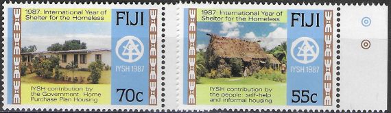 1987 Fiji Homeless shelter 2v. MNH SG n. 759/60