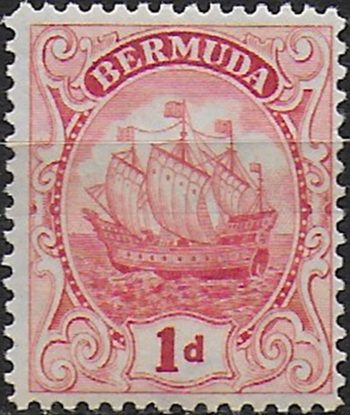 1925 Bermuda Sailing ship 1d. carmine MNH SG n. 78c