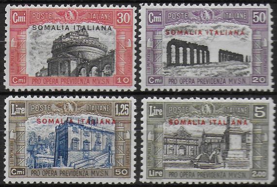 1929 Somalia Pro Milizia II 4v. bc MNH Sassone n. 119/22