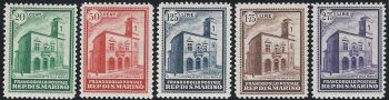 1932 San Marino Post Office Inauguration 5v. MNH Sassone n. 159/63