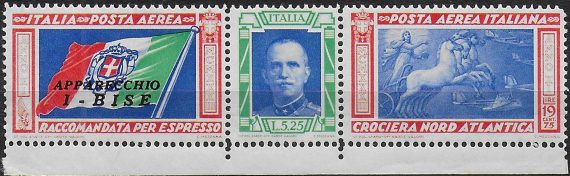 1933 Italia Crociera I-BISE airmail MNH Sassone n. 51C