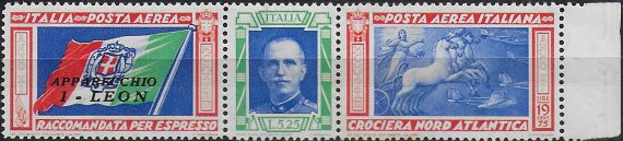 1933 Italia Crociera I-LEON airmail MNH Sassone n. 51H