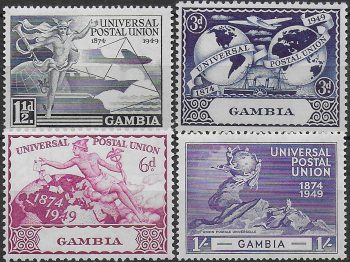 1949 Gambia UPU 75th Anniversary 4v. MNH SG n. 166/69