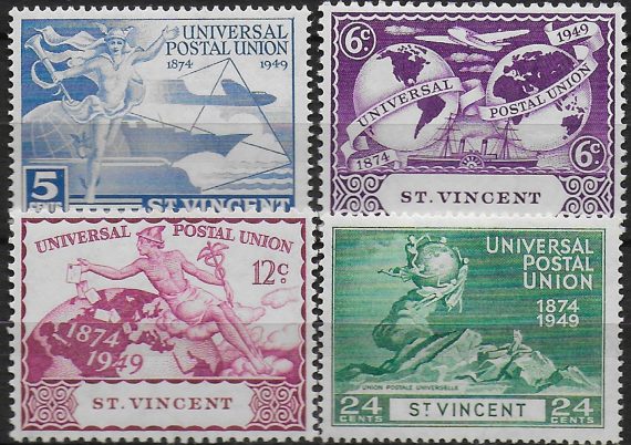 1949 St Vincent UPU 75th Anniversary 4v. MNH SG n. 178/81