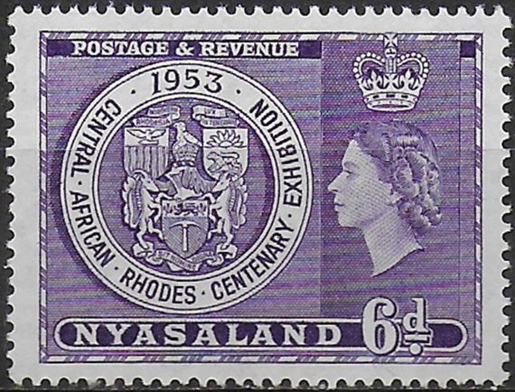 1953 Nyasaland Rhodes Centenary 1v. MNH SG n. 171