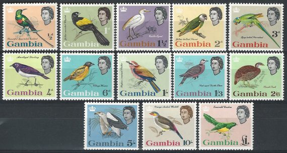 1963 Gambia Birds 13v. MNH SG n. 193/205