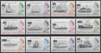 1971 Tristan da Cunha Decimal currency 12v. MNH SG n. 137/48