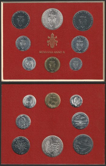 1972 Vaticano divisionale Paolo VI 8 monete FDC - BU