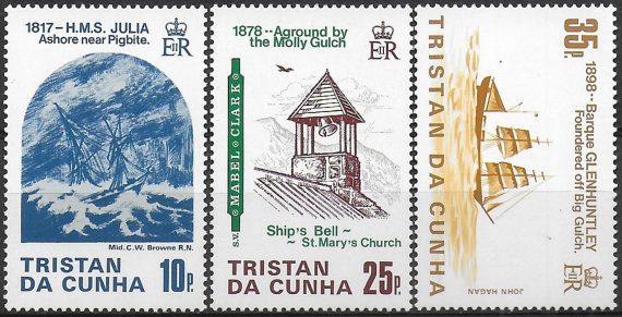 1985 Tristan da Cunha shipwrecks 3v. MNH SG. n. 386/88