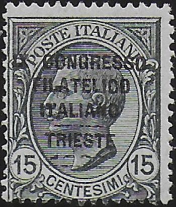 1922 Italia Philatelic Congress 15c. grey variety MNH Sassone n. 124a